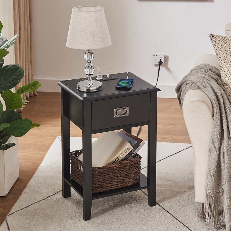 Trent Austin Design® Miramontes Nightstands with Charging Station End Table Bedside Tables with